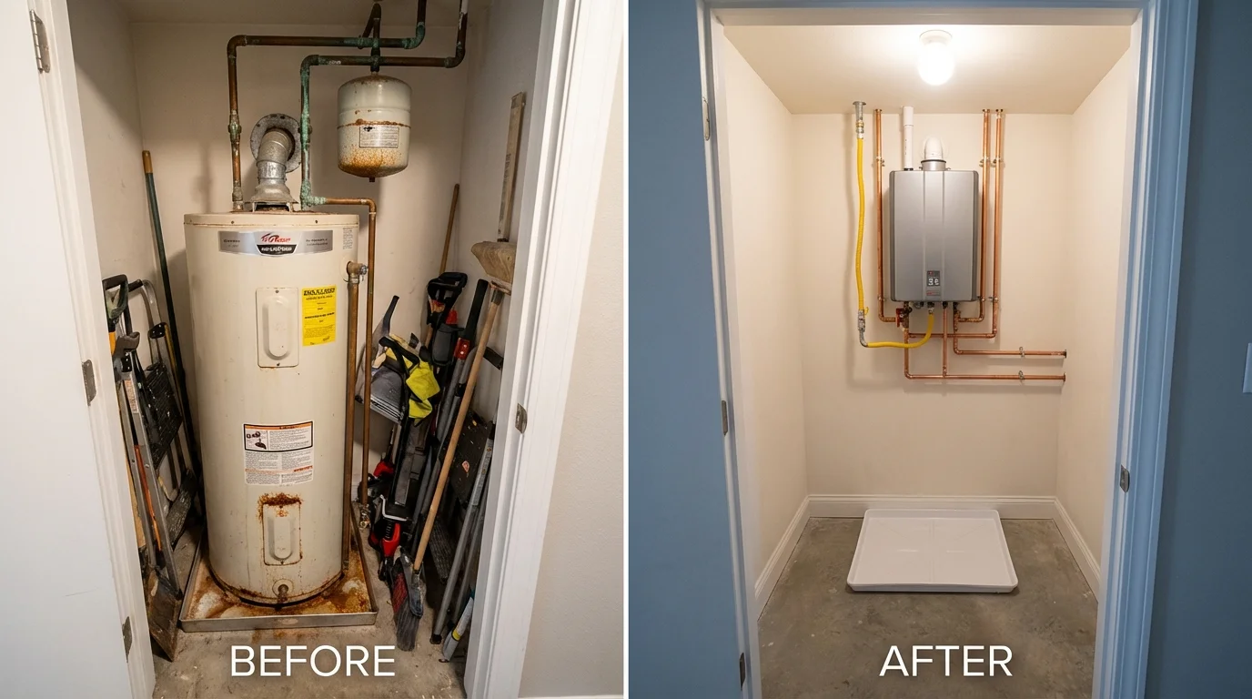 Tank water heater versus wall-mounted tankless unit comparison for Troy, TN homeowners